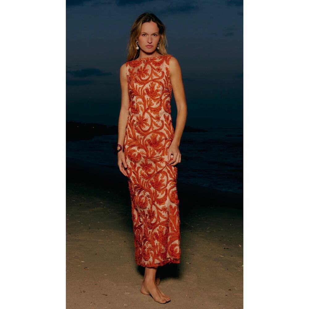 o.p.t - Leanne Dress Embroidered Column Dress - MSRP$397.00